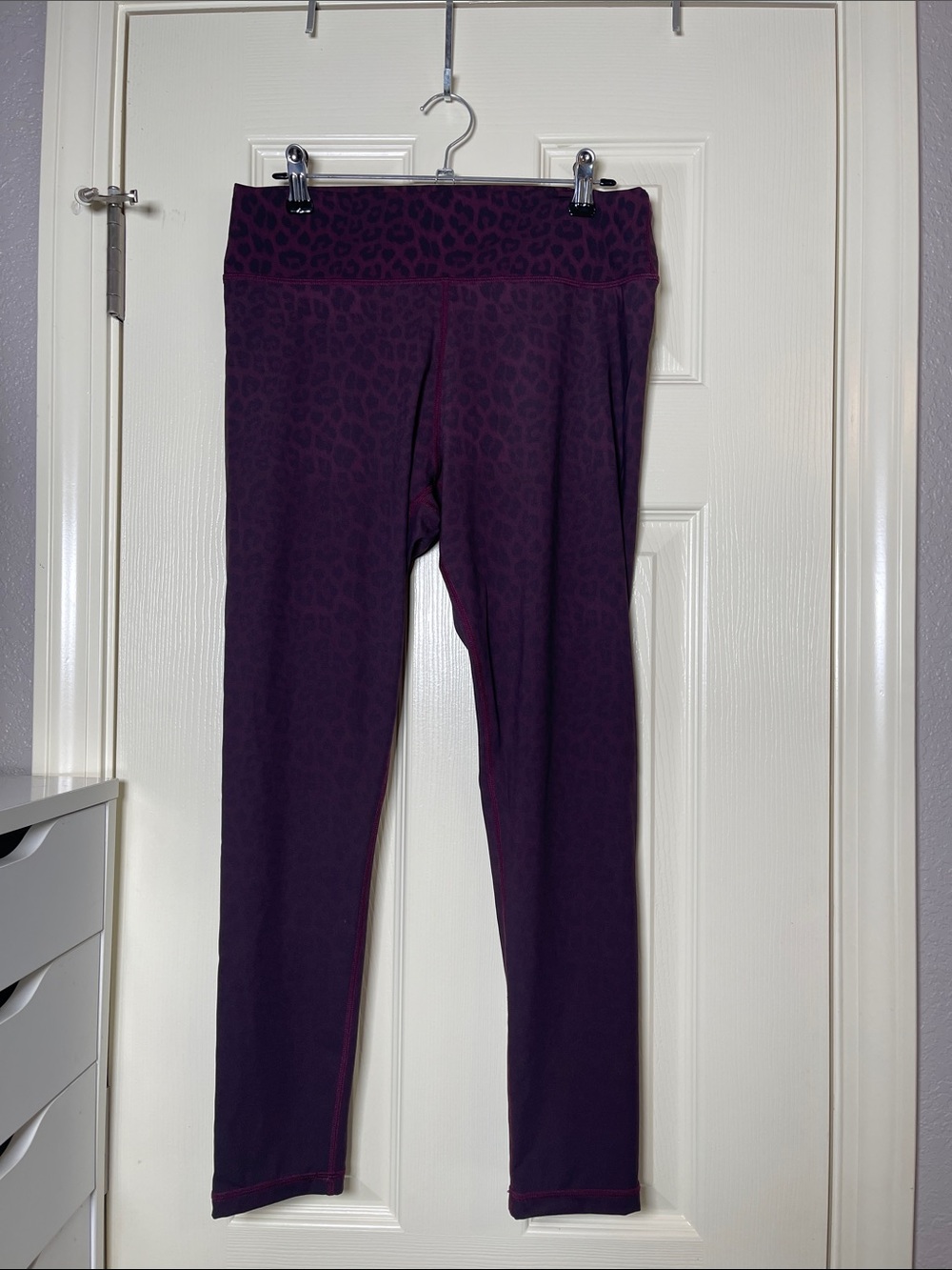 Women's Purple Leopard Print High-Waist Leggings